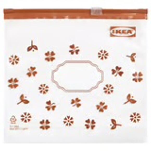 KÖSSEBÄR Brown Floral Resealable Bags Your Kitchen's New Sidekick Pack of 25 - Picture 1 of 3